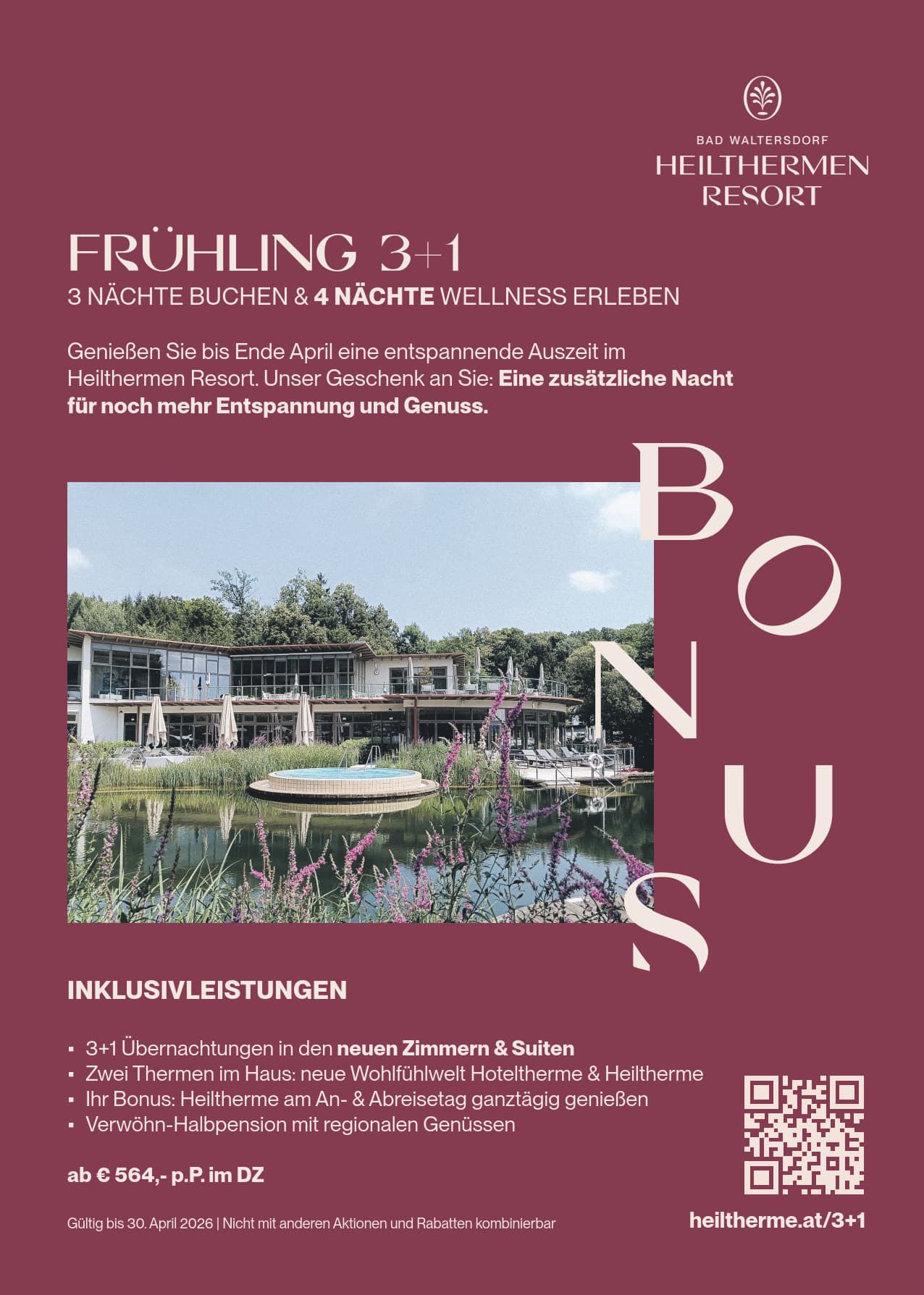 Heilthermenresort Bad Waltersdorf; Frühling 3+1